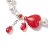 Shell Pearl & Glass Beads Charm Bracelets BJEW-TA00693-3