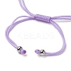 Curved Rectangle Natural Amethyst Adjustable Nylon Cord Braided Bead Bracelets for Women Men BJEW-JB10280-04-3