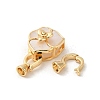 Brass Fold Over Clasps with Shell KK-M270-22G-2