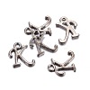 Gunmetal Plated Alloy Letter Pendants PALLOY-J718-01B-K-2