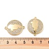 Rack Plating Brass Micro Pave Clear Cubic Zirconia Honduras Map Links Connector Charms KK-C063-23G-3