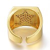 Brass Micro Pave Clear Cubic Zirconia Cuff Rings ZIRC-A017-23G-RS-3