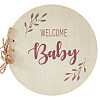 Round with Word Welcome Baby Wood Baby Shower Guest Book Alternatives for Boy or Girl DIY-WH20002-58A-1