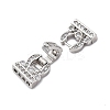 Brass Micro Pave Clear Cubic Zirconia Fold Over Clasps KK-P291-16P-2