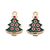 Christmas Theme Alloy Enamel Pendants ENAM-T020-10G-2