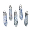 Bullet Natural Blue Spot Jasper Pointed Pendants G-E332-C36-2