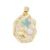 Brass Enamel Pendants KK-U068-02A-02G-1