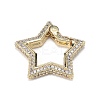 Brass Micro Pave Clear Cubic Zirconia Spring Gate Rings ZIRC-F120-004G-1