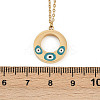 304 Stainless Steel Enamel Evil Eye Ring Pendant Necklaces for Women NJEW-G176-04G-5