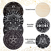 Gorgecraft Butterfly/Pentagram/Moon Phase Pattern Wooden Flat Round Pendulum Board AJEW-GF0006-88-6