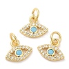 Eco-Friendly Brass Micro Pave Cubic Zirconia Charms ZIRC-F083-018G-01-RS-1