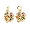 Brass Micro Pave Colorful Cubic Zirconia Charms KK-E068-VF123-2