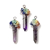 7 Chakra Pointed Natural Amethyst Big Pendants G-C012-01R-09-1