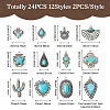 24Pcs 12 Styles Synthetic Turquoise Pendants FIND-TA0001-79-4