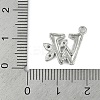 Brass Crystal Rhinestone Letter Links Connector Charms KK-S395-06P-W-3
