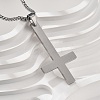 304 Stainless Steel Christian Upside Down Cross Pendant Box Chain Necklaces NJEW-NH0001-07P-3