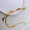 Heart & Word 304 Stainless Steel Snake Chain Double Layer Anklets for Women FS-WG96390-02-1