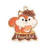 Thanksgiving Day Alloy Enamel Pendants ENAM-I076-01G-02-1