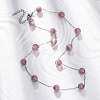 304 Stainless Steel Cat Eye Round Beads Handmade Chain Necklaces for Women NJEW-C073-01P-01-1