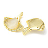 Rack Plating Brass Pave Cubic Zirconia with Cat Eye Pendants KK-G464-14G-3