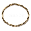 Synthetic Non-Magnetic Hematite Round Beaded Stretch Bracelets BJEW-E080-03B-1