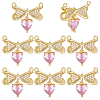 8Pcs Brass Micro Pave Cubic Zirconia Connector Charms KK-BBC0019-38-1