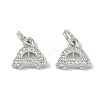 Brass Micro Pave Clear Cubic Zirconia Pendants KK-S367-13A-1