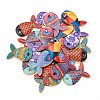 28Pcs 7 Styles Rack Plating Alloy Pendants FIND-TA0004-64-2