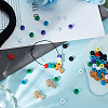 Wood with Opaque Plastic Beads Bracelet DIY Kit DIY-DR0001-73-5