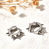 Tarnish Resistant 201 Stainless Steel Spike Hoop Earrings with 304 Stainless Steel Pins EJEW-A098-04P-5