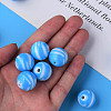 Opaque Striped Acrylic Beads MACR-S373-27B-09-7