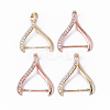 4Pcs 2 Colors Rack Plating Brass Micro Pave Cubic Zirconia Ice Pick Pinch Bails KK-YW0003-44A-1