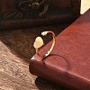 304 Stainless Steel Rhinestone Open Cuff Ring for Women RJEW-F169-01G-06-1