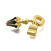 Brass Enamel Badminton European Dangle Charms KK-C087-11G-3