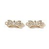 Brass Micro Pave Clear Cubic Zirconia Connector Charms KK-S367-21A-1