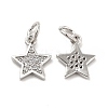 Brass Micro Pave Cubic Zirconia Charms KK-E068-VB247-1