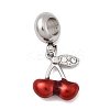 304 Stainless Steel Red Enamel Fruit European Dangle Charms STAS-D153-26P-1