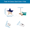 10 Pair 10 Color Transparent Resin & Wood Stud Earring Findings DIY-FW0001-09-3