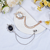 2Pcs 2 Colors Men British Style Zinc Alloy with Rhinestone Safety Pin JEWB-SP0001-04-4