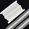 1.9 Yards Grenadine Mesh Lace Trim with Resin Beads and Rhinestone OCOR-FG0002-98B-1