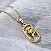 Rectangle with Eye 304 Stainless Steel Pendant Necklaces NJEW-H059-19G-1