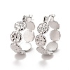Non-Tarnish Flower 304 Stainless Steel Hoop Earrings for Women STAS-A057-15P-1