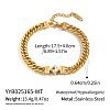 Vintage Rhombus Cubic Zirconia Link Bracelets NQ3900-2-1
