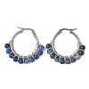 Mixed Stone Round Hoop Earrings EJEW-JE06695-5