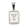 304 Stainless Steel Pave Natural White Shell Pendants STAS-S130-03P-Y-1