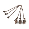 Brass Cable Chain Pointed Dowsing Pendulums HJEW-D004-04R-1