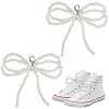 Plastic Imitation Pearl Bowknot Shoe Charms DIY-WH20002-152A-1