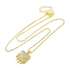 Brass Pave Clear Cubic Zirconia Pendant Necklaces for Women LS-NJEW-S430-03G-04-2
