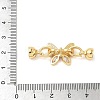 Butterfly Brass Micro Pave Clear Cubic Zirconia Fold Over Clasps KK-U059-28G-3