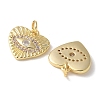 Brass Micro Pave Clear Cubic Zirconia Pendants KK-Q031-44G-05-2